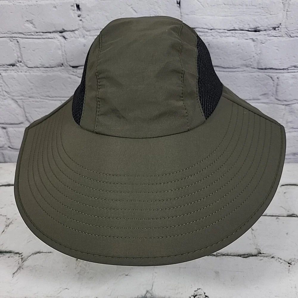 Sun Shade Bucket Hat Womens OS‎ Nylon Army Green Explorer Surf Desert Ponytail